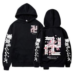 Sweat-shirt à capuche avec Logo de Cherry flower dessin animé de Tokyo vengeance Streetwear