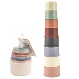 Jouets de bain colorés pour enfants Kids1-3 ans gobelets empilés cadeaux d'anniversaire pour