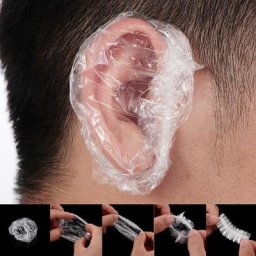Couvre-oreille jetable étanche protection élastique Transparent pour bain douche Salon de