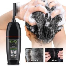 Shampoing colorant Permanent pour cheveux gris 200Ml avec peigne ingrédients à base de plantes