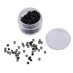 Micro CharacterRings en aluminium pour extensions de cheveux perles de haute qualité noir bien