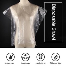 Tablier de Coiffure en Forme de Poulet Bavoir Transparent et Lavable Cape Imperméable pour la