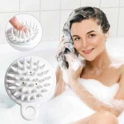 Brosse de Massage et de nettoyage du cuir chevelu en Silicone brosse de shampoing bain Spa