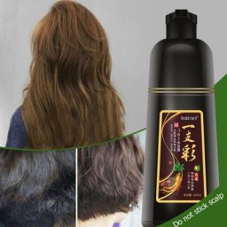 Shampoing colorant naturel biologique pour cheveux extrait de ginseng cheveux noirs couverture