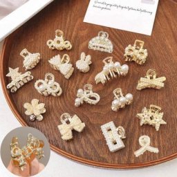 Mini pinces à cheveux en perles rondes pour femmes barrettes chics épingle à cheveux griffe de
