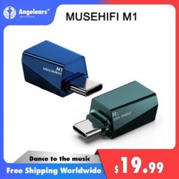 MUSEHIFI M1 Bleu NOUVEAU 2023 Type-c à 3.5mm Décodage Ampli/DAC 384kHz/32bit Adaptateur Audio Puce