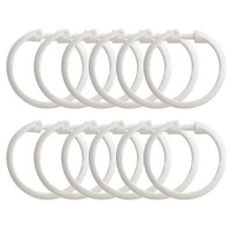 Rideau de douche en plastique 12 pièces anneaux toriques crochets à boucle pour salle de bain