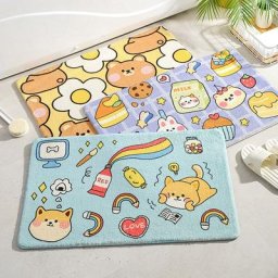 Ins – tapis de bain antidérapant animal de compagnie dessin animé paillasson doux entrée de la
