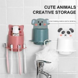 HOCartoon-Porte-brosse à dents avec ventouse arina murale porte-dentifrice animal récipient T1 1