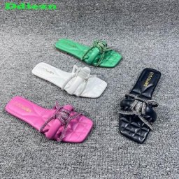 Sandales à Nministériels d Papillon pour Femme Pantoufles Modernes en Strass Grande Taille