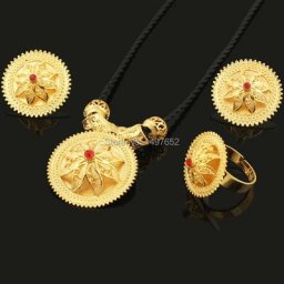 Ensembles de bijoux éthiopiens en or documents Habesha cadeaux de Noël éthiopiens et africains