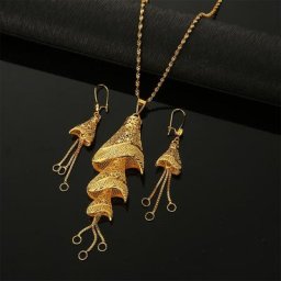 Ensemble de bijoux éthiopiens pour femmes pendentif document en or colliers de la présidence