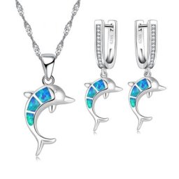 FDLK – parure de bijoux imitation dauphin opale bleue joli ensemble de bijoux pour accessoires de