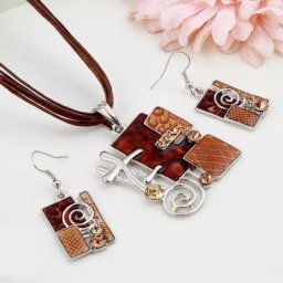 ZOSHI-Ensemble de bijoux en cuir multicouche pour femmes collier JOPendant boucles d'oreilles