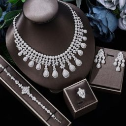 Zlxgirl – ensemble de bijoux de mariée pour femmes collier boucles d'oreilles bague Zircon