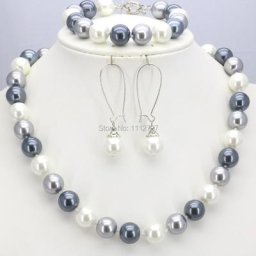 Ensembles de collier de perles de verre rondes orange pour femmes bracelet boucles d'oreilles