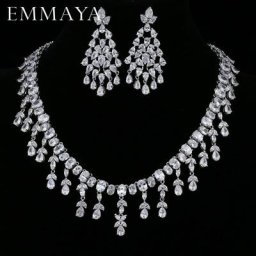 EMMAYA – ensemble de Bijoux et boucles d'oreilles pour femmes AAA CZ pour fête de mariage