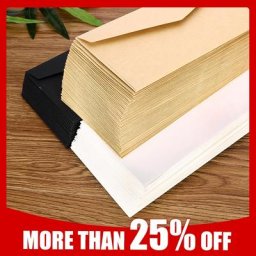 Enveloppe en papier artisanal noir et blanc style rétro européen pour carte postale lettre
