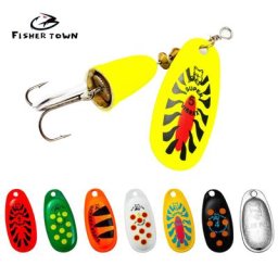 Fraises Town-Leurre de pêche Spinnerbait en métal longue coulée cuillère rotative appâts