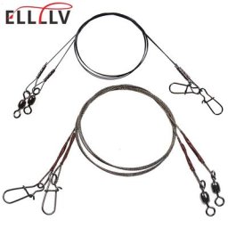 KELLV-Fil de pêche en acier inoxydable 7x7 ligne en titane avec bobine roulante pince à changement