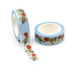 Feuille d'or 15mm x 10m 1 pièce ruban Washi décoratif de joyeux noël ruban de masquage pour