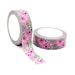 Ruban adhésif Washi pour scrapbooking fleurs rouges feuilles florales papier de masquage