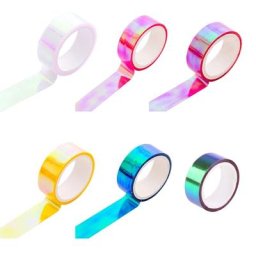 H05A Colorful Glitter Tape Scrapbooking Sticker Tape Width 40mm for DIY Photo Albums Planners