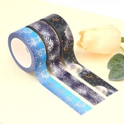 Ruban adhésif décoratif motif constellation fleurs lune washi tape papier scrapbooking