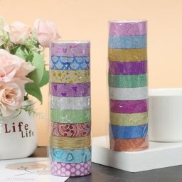 Rubans adhésifs décoratifs Washi à paillettes papeterie scrapbooking ruban de masquage de