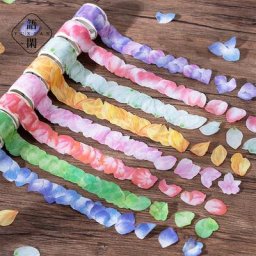 Rouleau de pétales Washi 100 pièces/rouleau bande de fleurs colorées autocollants de masquage