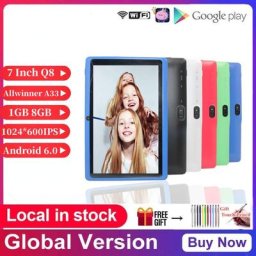 Cadeau Stylo tactile 7 pouces A33 HD Affichage Enfants Tablettes PC Android 6.0 façades Core