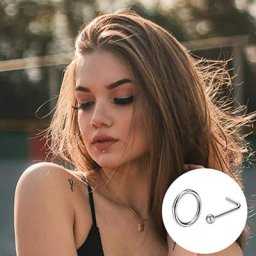 Anneaux de nez en titane et acier 36 pièces piercing bijoux anneaux Stu 264E