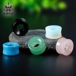 KUBOOZ-Boucles d'oreilles en pierre pour hommes et femmes piercing d'oreille bouchons de tunnel