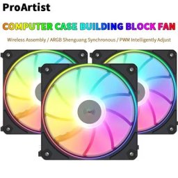 ProArtist-Ventilateur de boîtier d'ordinateur BF12PRO 120mm assemblage sans fil 3PIN DC 5V ARGB