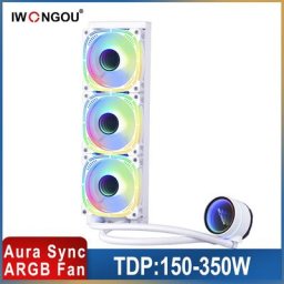 IWONGOU – refroidisseur d'eau Lga1700 360mm blanc noir 4pin Argb ventilateur 120mm Rgb X99