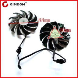 Ventilateur de carte graphique Gigabyte GeForce gtx1050 ti GTX1060 1070 2 pièces/lot 88mm 4pin