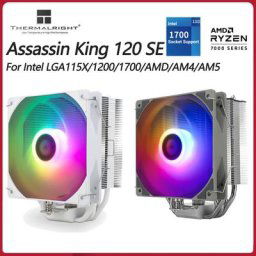 Thermalright – refroidisseur de processeur AK120 SE blanc ARGB 5 caloducs 4 broches PWM 120mm