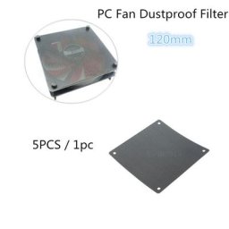 Filtre anti-poussière pour ventilateur boîtier d'ordinateur en PVC noir 120x120mm 5 pièces/1