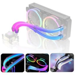 Manchon de Tube LED ARGB souple pour refroidissement de liquide CPU 2 pièces synchronisation