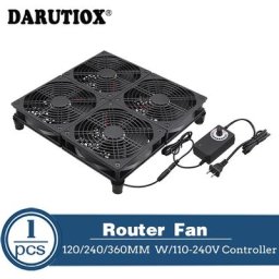 Ventilateur de boîtier TV avec contrôleur de vitesse 80V-120 V et filet de protection refroidisseur