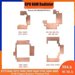 Refroidisseur de mémoire GPU VRAM dissipateur thermique en cuivre prise en charge de toutes les