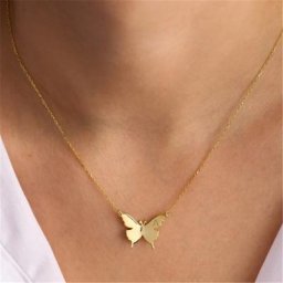 Collier pendentif papillon 26 lettres gravées pour femmes chaîne en acier inoxydable nouvelle mode