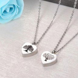 Collier avec pendentif en acier inoxydable gravé gratuitement forme d'arbre de vie bijoux pour