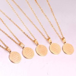 Luxkisskids – collier avec pendentif en acier inoxydable bijou chrétien couleur or 5 pièces/lot