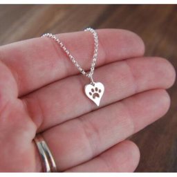 Jisensp-Collier avec Empreinte de Patte de Chien et Cœur pour Femme Style d'Été Animal de