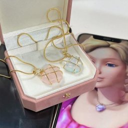 Collier en opale en poudre de diamant pour adolescentes bijoux de château Quartz Rose cœur