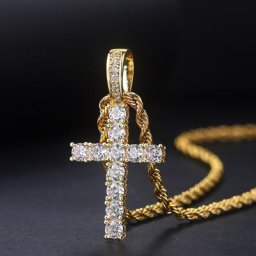 Hiphop – collier pendentif croix pour femmes bijoux femme déclaration Homme chaîne glacée vente en