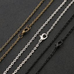 Collier à maillons en bronze antique rhodié câble plat longueur JO50 cm bijoux à bricoler