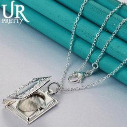 URPRETTY – collier avec cadre Photo livre magique en argent Sterling 925 pour femmes chaîne serpent