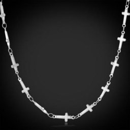 Collier à maillons croisés en acier inoxydable pour femmes et hommes bijoux vintage ne se fanent